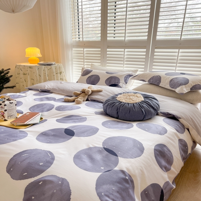 91家纺网 家纺一手货源 找家纺 柚子2022新款40支13372全棉印花四件套 泡泡糖