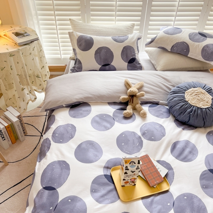 91家纺网 家纺一手货源 找家纺 柚子2022新款40支13372全棉印花四件套 泡泡糖