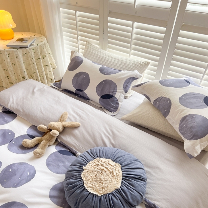 91家纺网 家纺一手货源 找家纺 柚子2022新款40支13372全棉印花四件套 泡泡糖