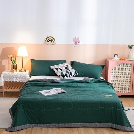 vip被业 2022新款千鸟格水洗棉夏被 青山黛