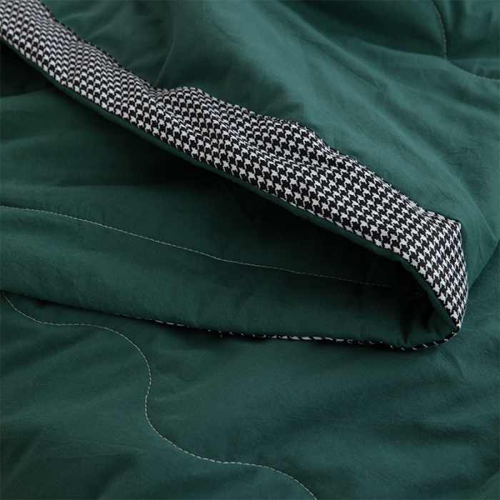 91家纺网 家纺一手货源 找家纺 vip被业 2022新款千鸟格水洗棉夏被 青山黛