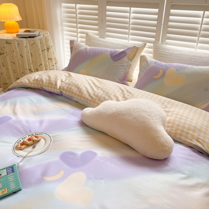 91家纺网 家纺一手货源 找家纺 柚子2022新款40支13372全棉印花四件套 心语心愿