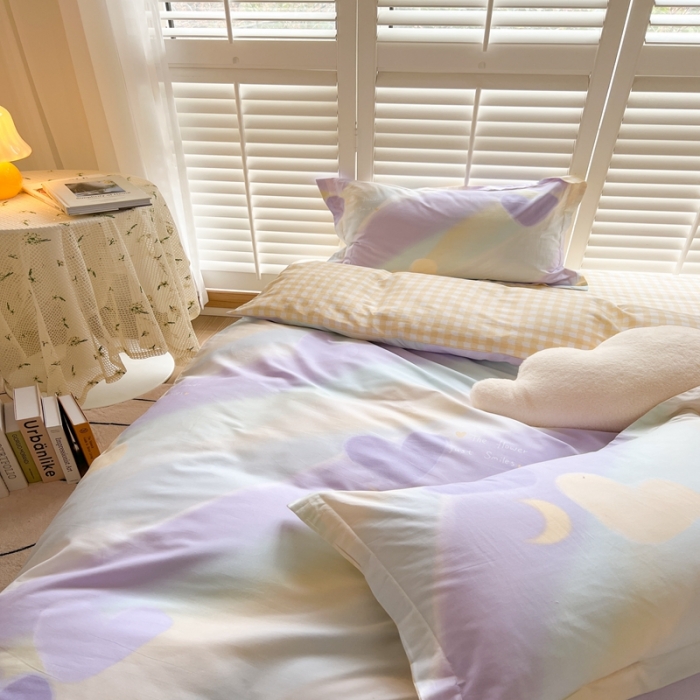 91家纺网 家纺一手货源 找家纺 柚子2022新款40支13372全棉印花四件套 心语心愿