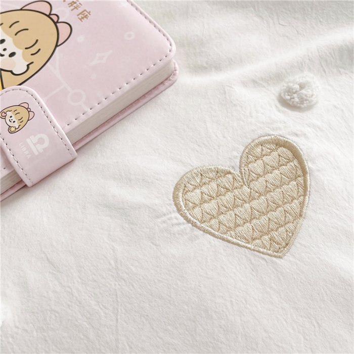 91家纺网 家纺一手货源 找家纺 星野 2022新款优质40s水洗棉四件套-马卡龙心语-清甜粉