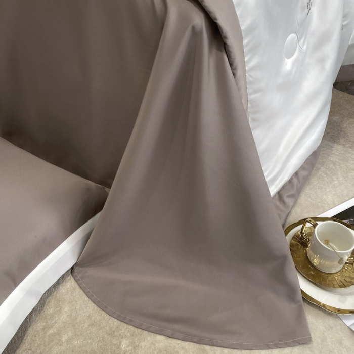 91家纺网 家纺一手货源 找家纺 优悦生活馆 2022新款冰丝夏被四件套 H-白卡其