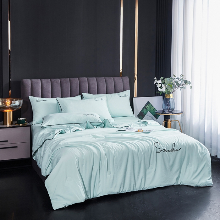 91家纺网 家纺一手货源 找家纺 ab家纺 2022新款简爱夏被四件套夏凉被 简爱-薄荷