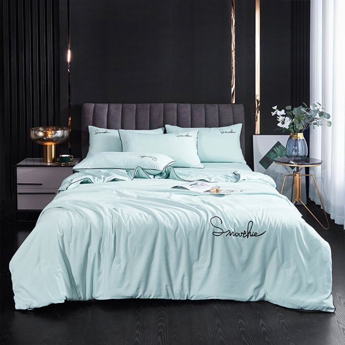 91家纺网 家纺一手货源 找家纺 ab家纺 2022新款简爱夏被四件套夏凉被 简爱-薄荷