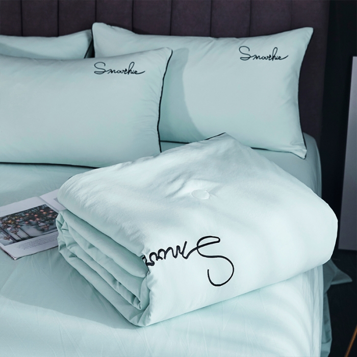 91家纺网 家纺一手货源 找家纺 ab家纺 2022新款简爱夏被四件套夏凉被 简爱-薄荷