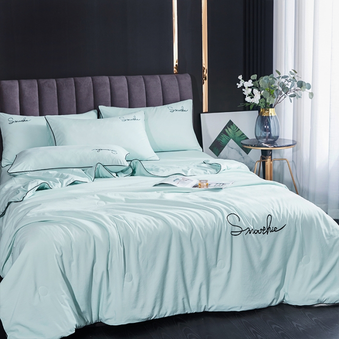 91家纺网 家纺一手货源 找家纺 ab家纺 2022新款简爱夏被四件套夏凉被 简爱-薄荷