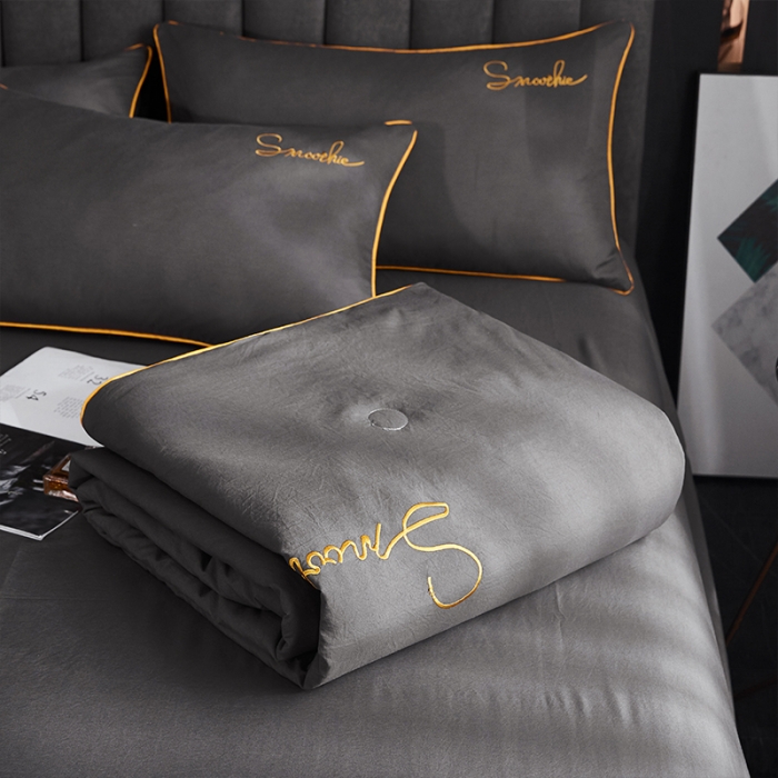 91家纺网 家纺一手货源 找家纺 ab家纺 2022新款简爱夏被四件套夏凉被 简爱-高级灰