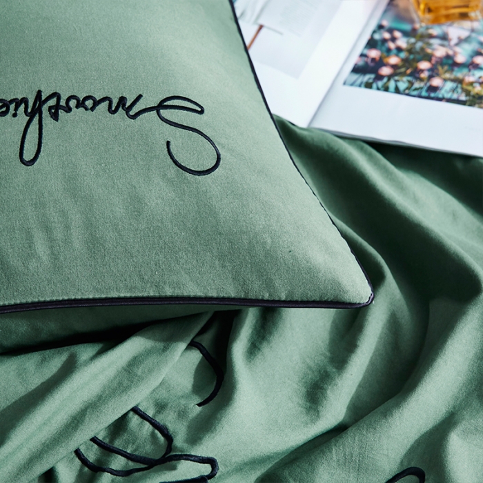 91家纺网 家纺一手货源 找家纺 ab家纺 2022新款简爱夏被四件套夏凉被 简爱-灰草绿