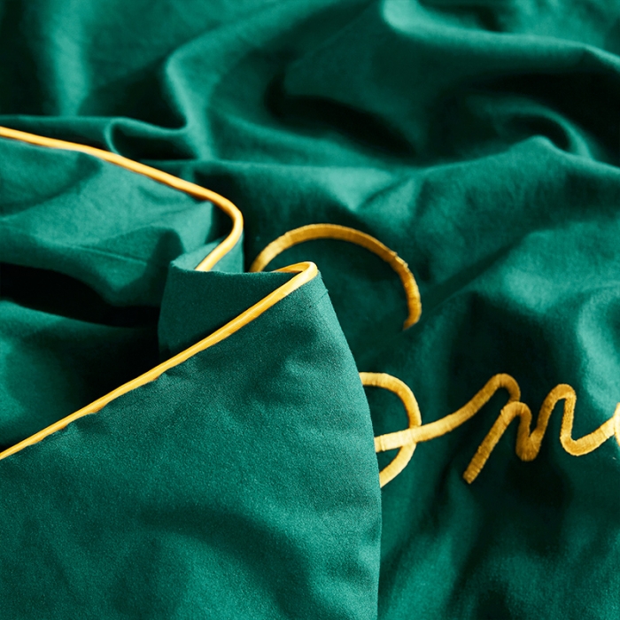 91家纺网 家纺一手货源 找家纺 ab家纺 2022新款简爱夏被四件套夏凉被 简爱-墨绿