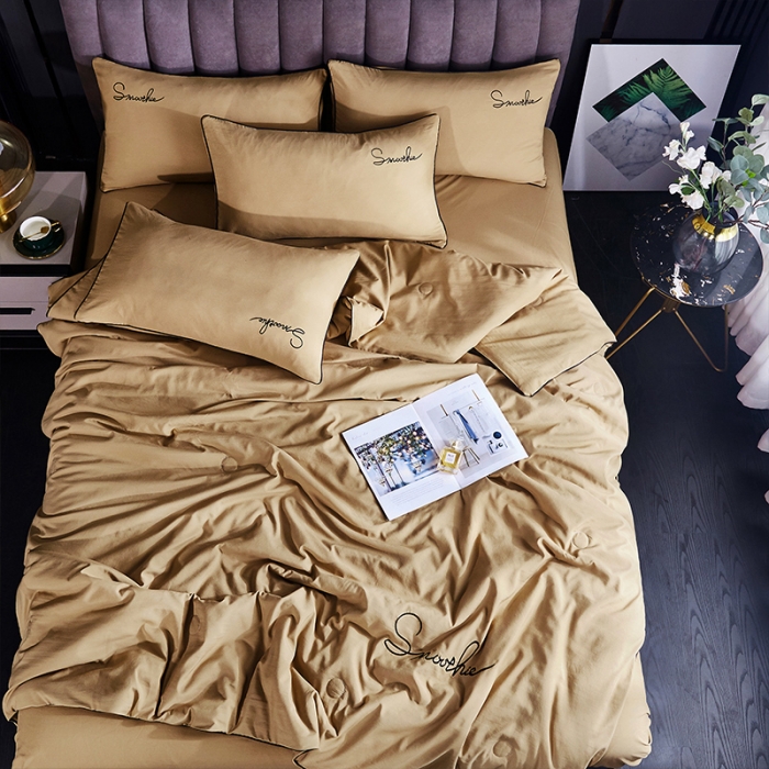 91家纺网 家纺一手货源 找家纺 ab家纺 2022新款简爱夏被四件套夏凉被 简爱-香槟金