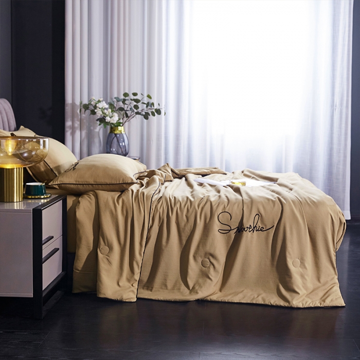 91家纺网 家纺一手货源 找家纺 ab家纺 2022新款简爱夏被四件套夏凉被 简爱-香槟金