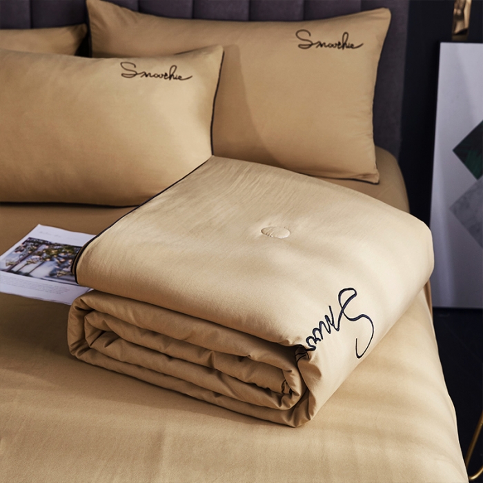 91家纺网 家纺一手货源 找家纺 ab家纺 2022新款简爱夏被四件套夏凉被 简爱-香槟金