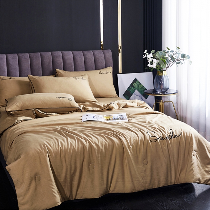 91家纺网 家纺一手货源 找家纺 ab家纺 2022新款简爱夏被四件套夏凉被 简爱-香槟金