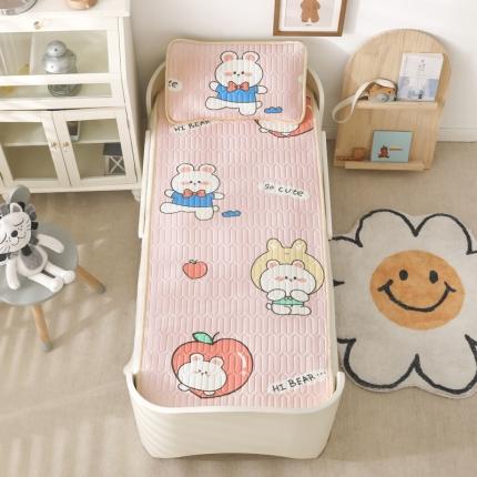 91家纺网 家纺一手货源 找家纺 嗨生活 2022新款儿童乳胶凉席 粉红兔