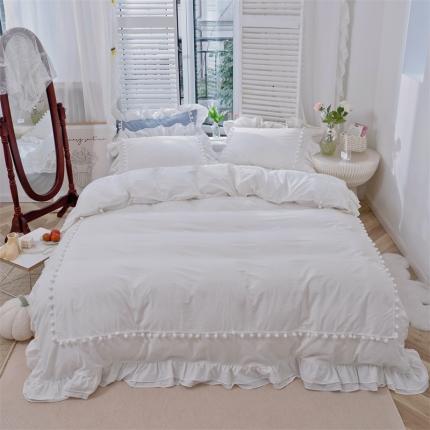 91家纺网 家纺一手货源 找家纺 北纬27度 2022新款全棉水洗棉四件套洛丽塔系列 路易丝