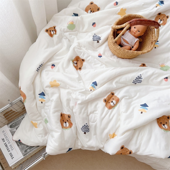 91家纺网 家纺一手货源 找家纺 星期八 2022新款卡通针织棉夏被 小熊