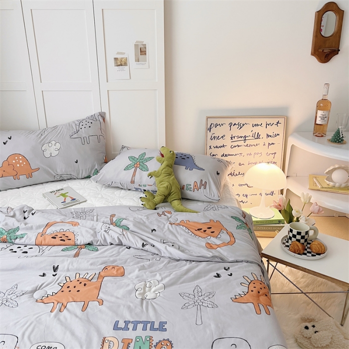 91家纺网 家纺一手货源 找家纺 星期八 2022新款卡通针织棉夏被 小恐龙