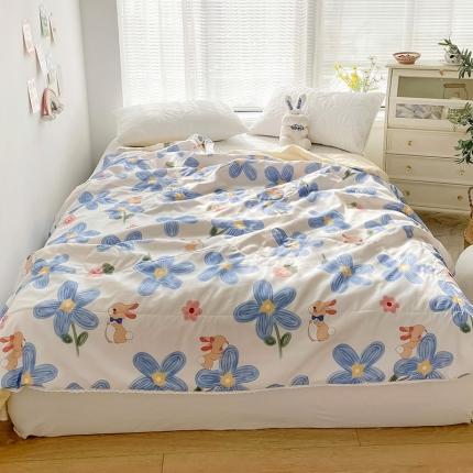 91家纺网 家纺一手货源 找家纺 （总）寐居 2022新款亲肤小花边水洗棉单夏被