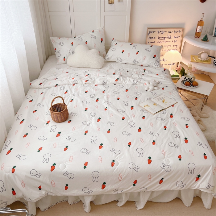 91家纺网 家纺一手货源 找家纺 星期八 2022新款卡通针织棉夏被 胡萝卜