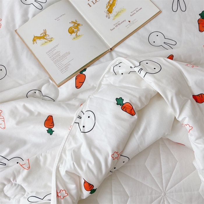 91家纺网 家纺一手货源 找家纺 星期八 2022新款卡通针织棉夏被 胡萝卜