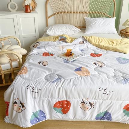 91家纺网 家纺一手货源 找家纺 （总）寐居 2022新款亲肤小花边水洗棉单夏被