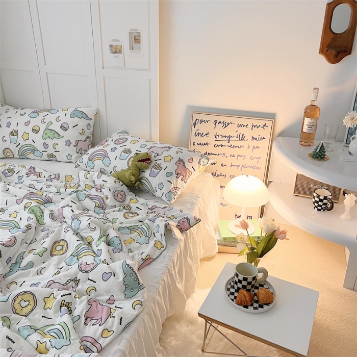 91家纺网 家纺一手货源 找家纺 星期八 2022新款卡通针织棉夏被 独角马