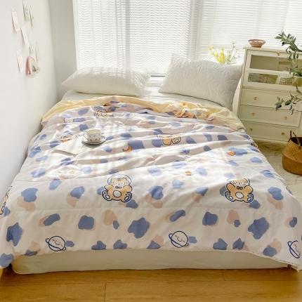 寐居 2022新款亲肤小花边水洗棉单夏被 豹纹虎