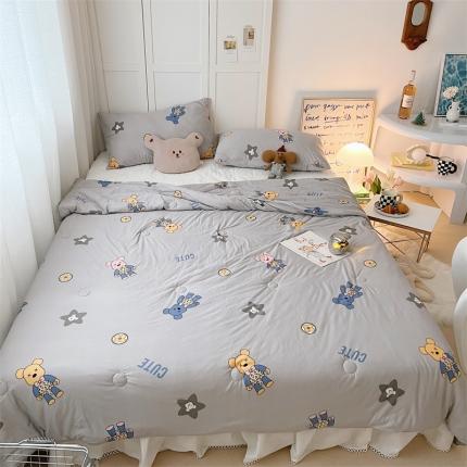 91家纺网 家纺一手货源 找家纺 星期八 2022新款卡通针织棉夏被 暴力熊