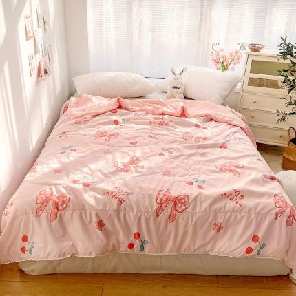 寐居 2022新款亲肤小花边水洗棉单夏被 蝴蝶结