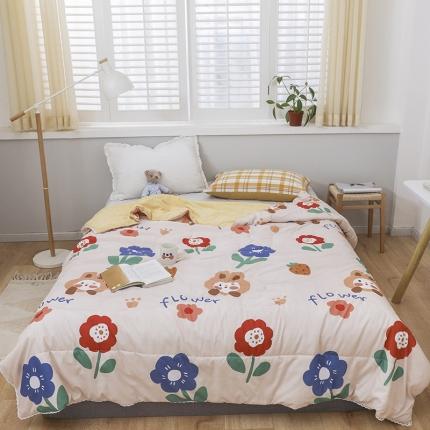 寐居 2022新款亲肤小花边水洗棉单夏被 花之语