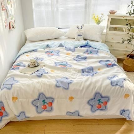 寐居 2022新款亲肤小花边水洗棉单夏被 五角星