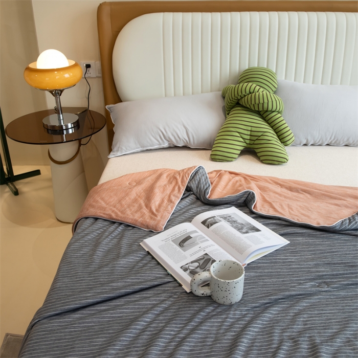 91家纺网 家纺一手货源 找家纺 星座  2025春夏A类凉感丝夏被空调被芯被子 高雅黑