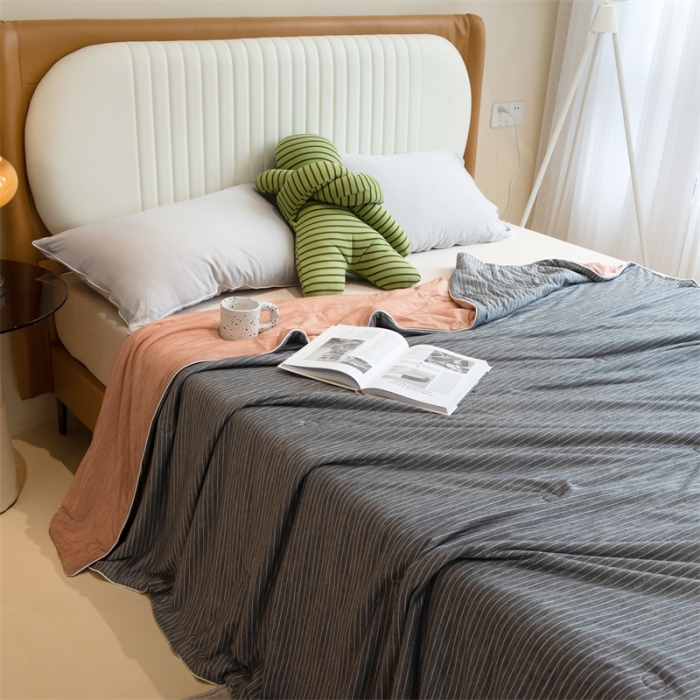 91家纺网 家纺一手货源 找家纺 星座  2025春夏A类凉感丝夏被空调被芯被子 高雅黑