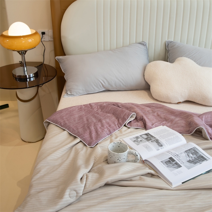 91家纺网 家纺一手货源 找家纺 星座  2025春夏A类凉感丝夏被空调被芯被子 浅灰