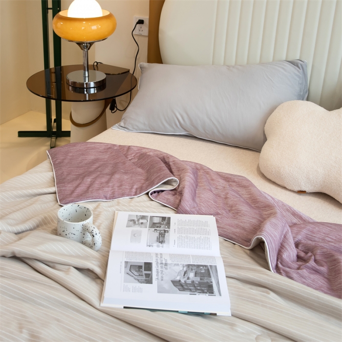 91家纺网 家纺一手货源 找家纺 星座  2025春夏A类凉感丝夏被空调被芯被子 浅灰