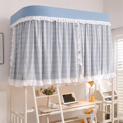 91家纺网 家纺一手货源 找家纺 （总）新太阳蚊帐 2022新款萝莉格子学生导轨款蚊帐