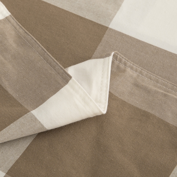 91家纺网 家纺一手货源 找家纺 杜先生 2023新款全棉无印风老粗布四件套直播爆款 无印风格子-咖