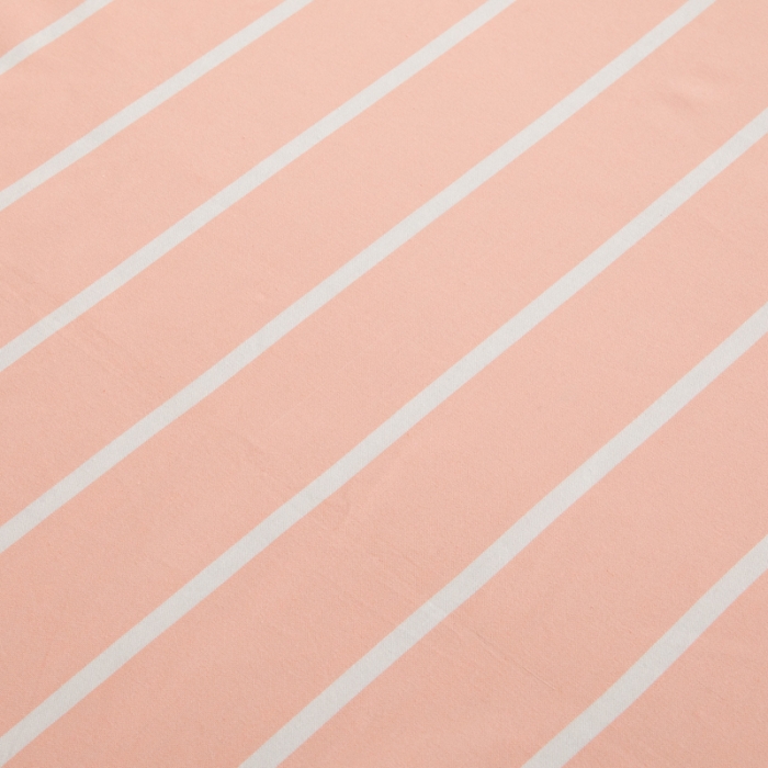 91家纺网 家纺一手货源 找家纺 杜先生 2023新款全棉无印风老粗布四件套直播爆款 无印风条纹-粉玉