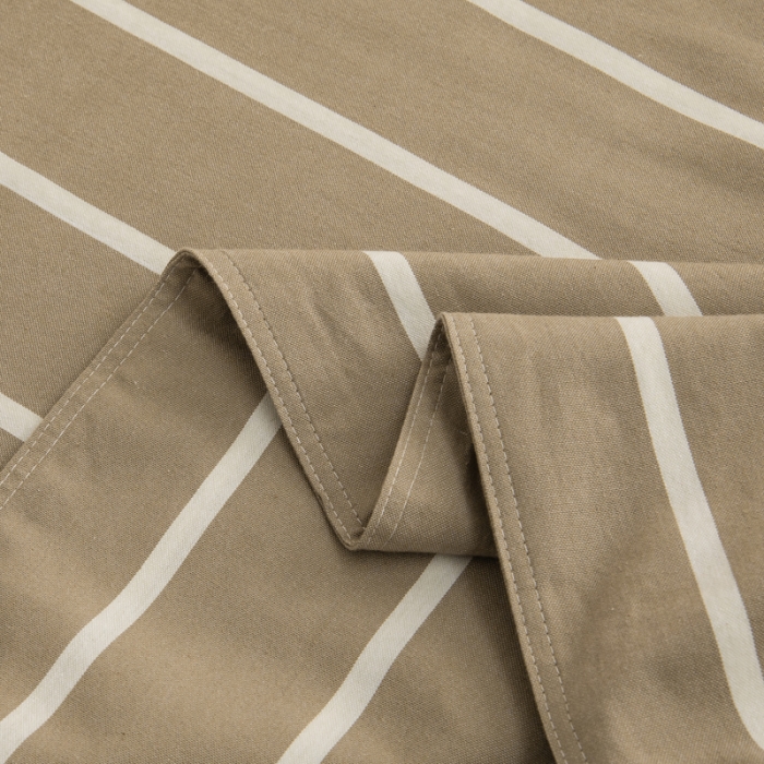 91家纺网 家纺一手货源 找家纺 杜先生 2023新款全棉无印风老粗布四件套直播爆款 无印风条纹-咖