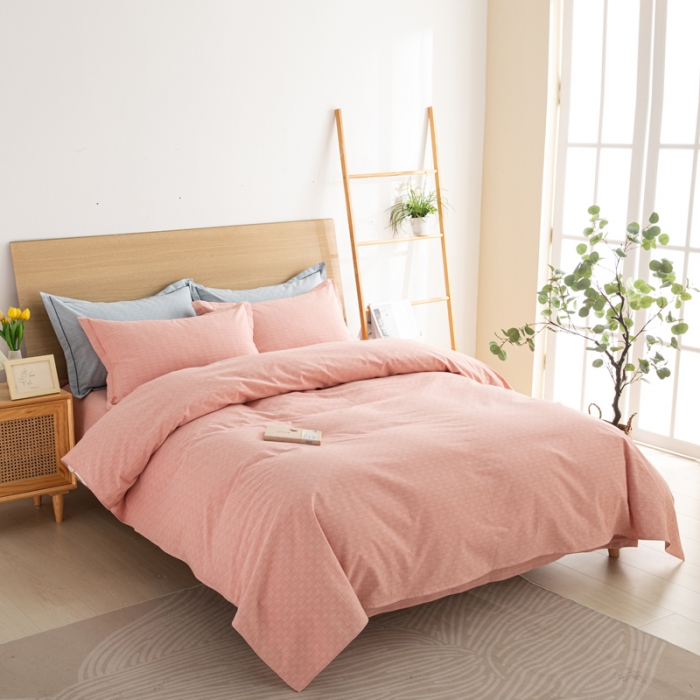 91家纺网 家纺一手货源 找家纺 杜先生 2023新款全棉无印风老粗布四件套直播爆款 无印风影格-玉