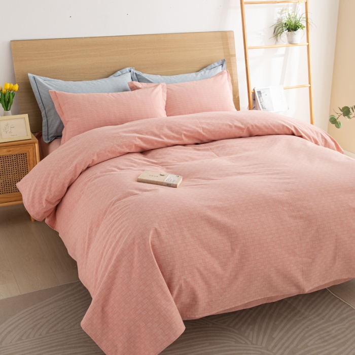 91家纺网 家纺一手货源 找家纺 杜先生 2023新款全棉无印风老粗布四件套直播爆款 无印风影格-玉