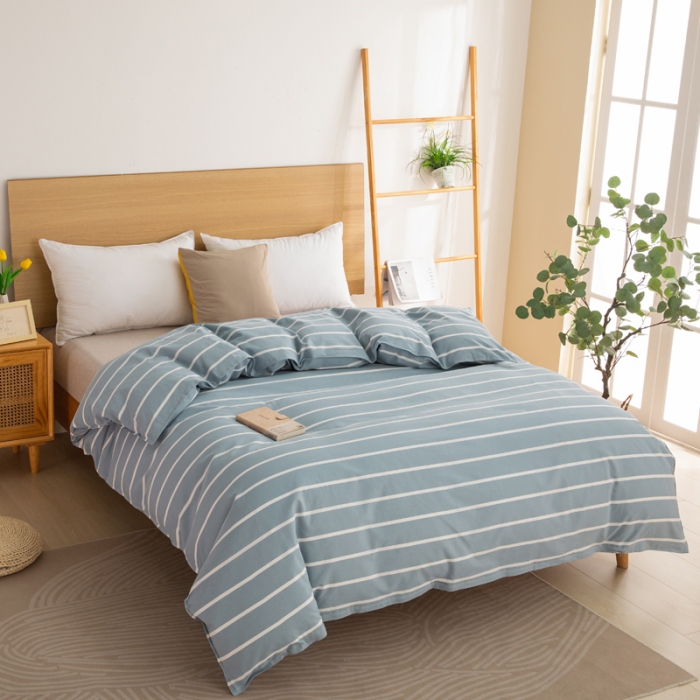 91家纺网 家纺一手货源 找家纺 （总）杜先生2023新全棉无印风老粗布单双针被套直播爆款