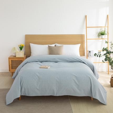 杜先生2023新全棉无印风老粗布单双针被套直播爆款 无印风影格-蓝灰