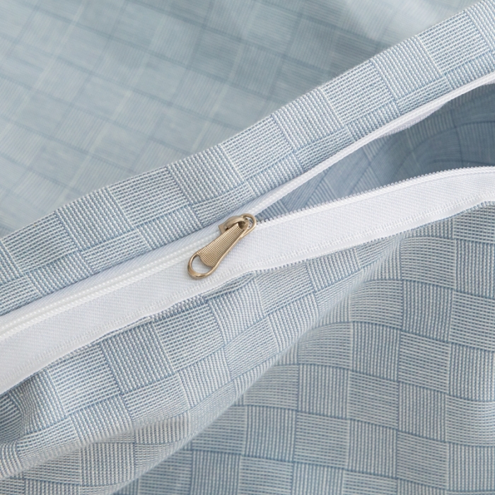 91家纺网 家纺一手货源 找家纺 杜先生2023新全棉无印风老粗布单双针被套直播爆款 无印风影格-蓝灰