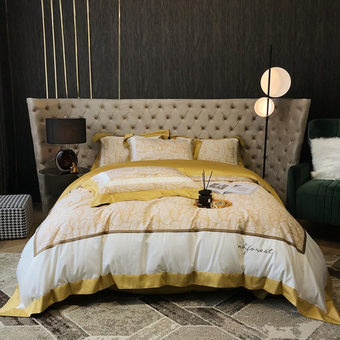 91家纺网 家纺一手货源 找家纺 黑白森林 100支全棉数码印加绣四件套纯棉床上用品