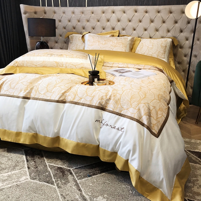 91家纺网 家纺一手货源 找家纺 黑白森林 100支全棉数码印加绣四件套纯棉床上用品