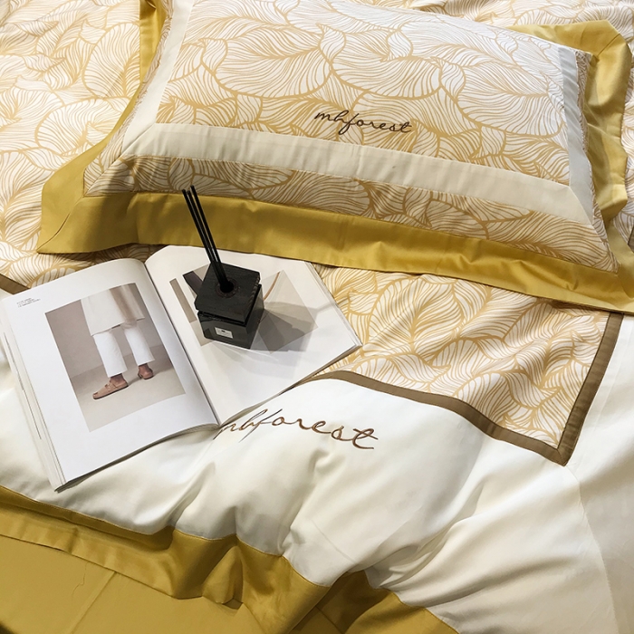 91家纺网 家纺一手货源 找家纺 黑白森林 100支全棉数码印加绣四件套纯棉床上用品